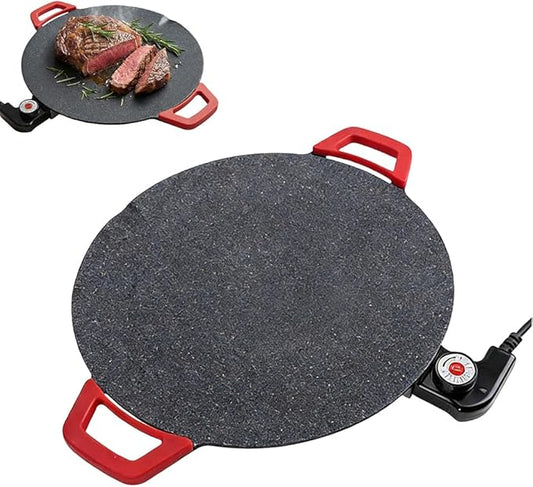 Electric Indoor Smokeless Non-stick Grill Pan, 2026 Upgraded Smokeless Indoor Electric Grill & Nonstick Griddle Compact & Versatile Cooking for Steaks, Pancakes, and BBQ (14 Inches)
