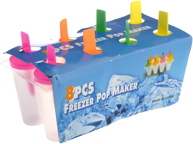 Zerodeko 16pcs Reusable Ice Lolly Maker Molds Set Fun and Healthy Freezer Treats Random Colors Food-grade Easy Juices Yogurt and Pudding