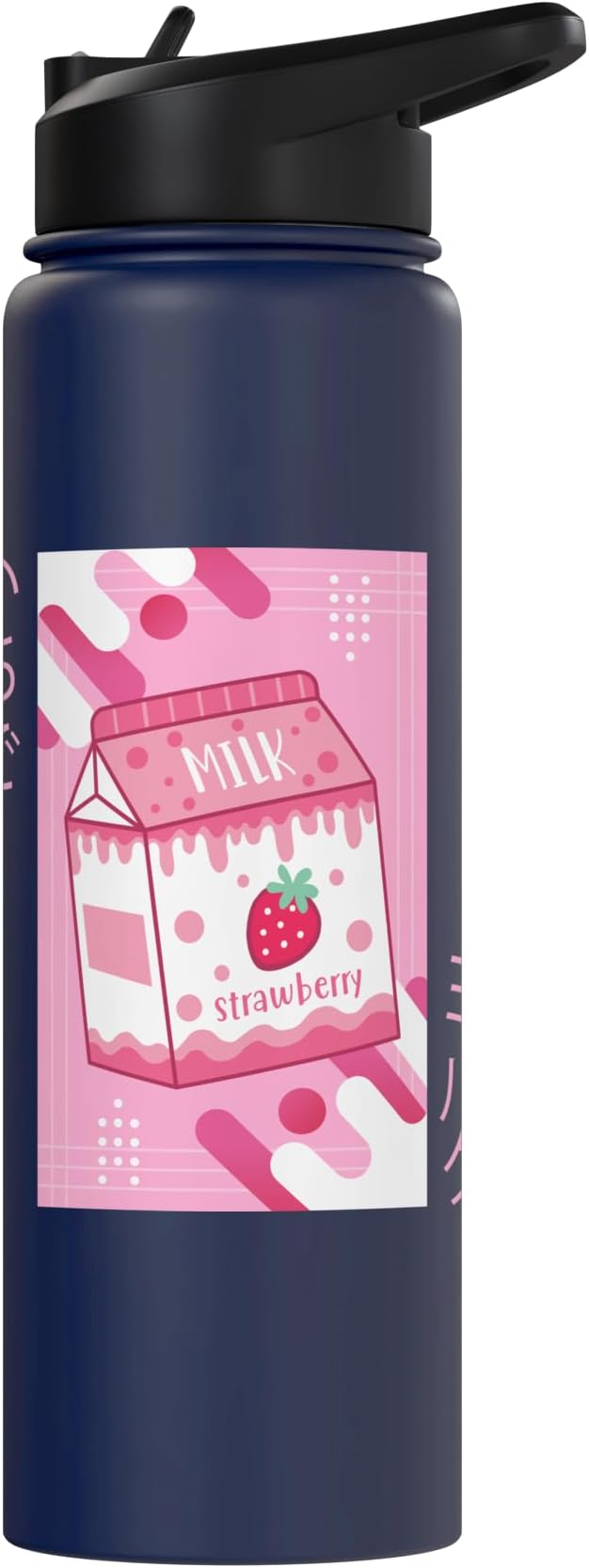 Strawberry Milkshake Tshirt Japanese Otaku Anime Kawaii Stainless Steel Insulated Water Bottle