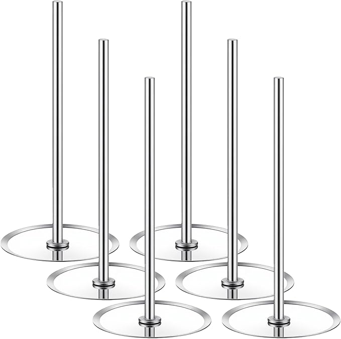 6 Pcs Cake Heating Core for Baking Stainless Steel Heating Rod Cake Strips for Even Baking 2.76 Inch Silver Bakings Nails Cakes Stick Supplies for Decorating Supplies Bake Tools Accessories