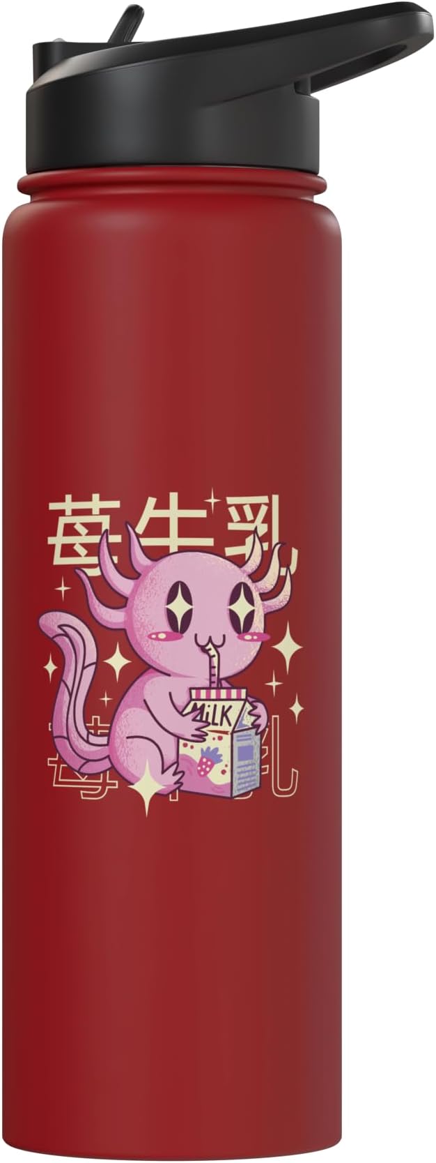 Cute Sea Creature Drinking Milk Japanese Art Kawaii Stainless Steel Insulated Water Bottle