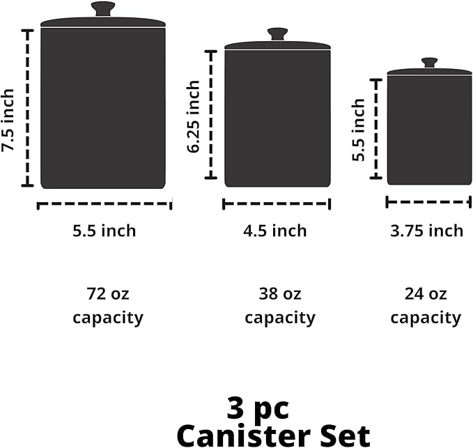 10 Strawberry Street CAN-MARINA Kitchen Canister Set, Set of 3