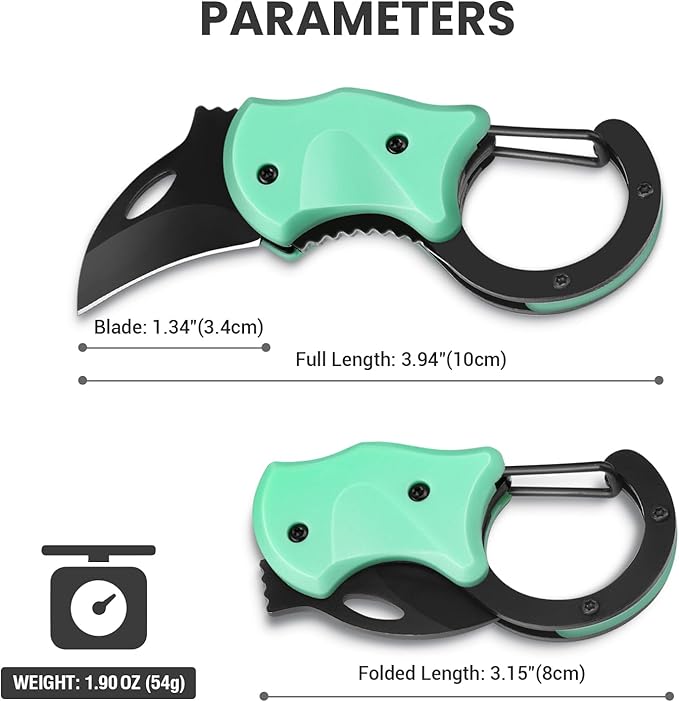 Small Pocket Knife for Men, Cool Folding Knife Box Cutter with 1.34 inch Sharp Blade, EDC Knives Tool for Everyday Carry, Great Gift for Men (Light Blue)