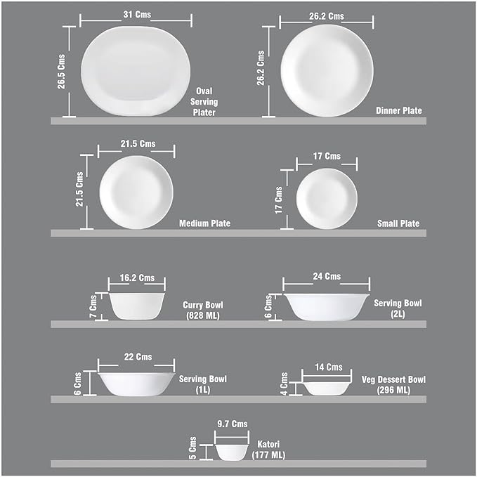 Corelle Vitrelle 6-Piece Soup/Cereal Bowl Set Triple Layer Glass and Chip Resistant, 18-Oz Lightweight Round Bowls, Winter Frost White