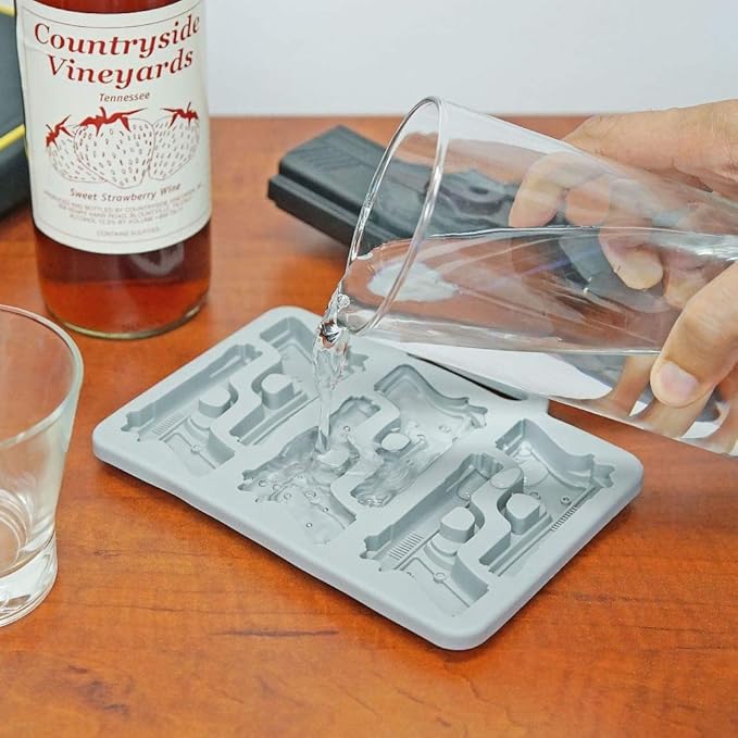 Handgun Ice Cube Tray, 2 Pack - Fairly Odd Novelties - Fun Gun Military Novelty Mold White Elephant Gift