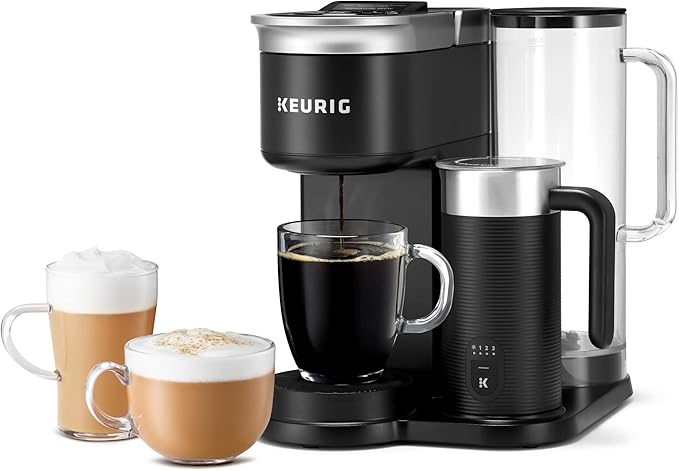 Keurig K-Café SMART Single Serve Coffee Maker with WiFi Compatibility, Latte and Cappuccino Machine with Built-In Frother, 6 Brew Sizes, Black