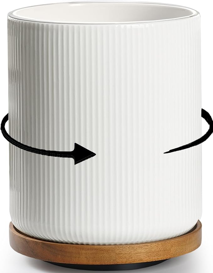 getstar Extra Large Rotating Utensil Holder for Kitchen Counter, 7.9" Ceramic Utensils Crocks Set for Countertop Large & Small Utensil Organizer for Spatula Farmhouse Kitchen Decor