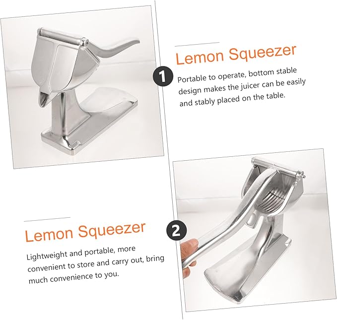 Manual Citrus Extractor Tool Thick Hand Press Lemon Squeezer Fruit Juicer with Stable Base for Home and Professional Use Easy Squeeze Handheld Aluminum Press