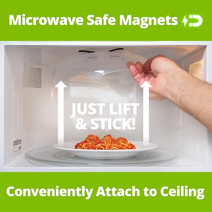 HOVER COVER Magnetic Microwave Splatter Cover, Clear Microwave Cover for Food - Vented & Magnetic, 12-inch, Food Grade Plate Cover, BPA Free - Black