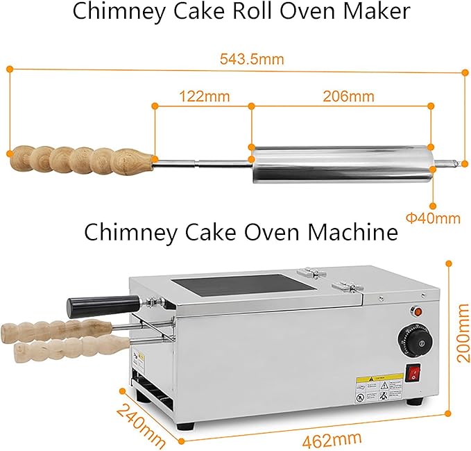 Hungarian Cake Pop Roller Machine, Chimney Roll Machine, Donut Machine, Cake Roll Oven, Bread Oven, Ice Cream Crispy Oven, for Chimney Cake and Bread Rolls