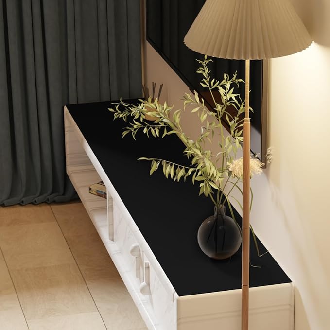 Dresser Cover - 16x96 Inch Waterproof Easy to Clean Can Conceal Flaws Protector The Table Top from Scratches Used for Coffee Table Dresser(Black+Black 16x96)