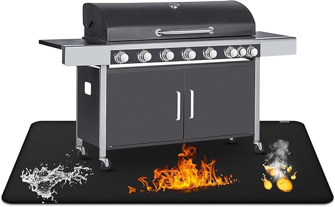 Under Grill Mat for Outdoor Grill,Double-Sided Fireproof Grill Pad,Perfect for Outdoor Barbecue Spots,Fireproof, Waterproof, and Oilproof (48 * 70inch)