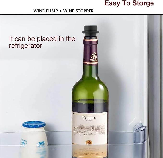 Wine Stopper 4 SET Wine Saver Pump Vacuum Bottle Stoppers With Food Grade Silicone Leak Proof