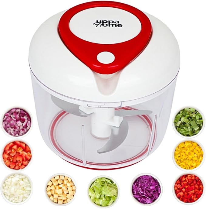 Easy String Pull Food Chopper | Manual Food Processor for Chopping, Dicing, and Mixing | Compact, Portable, and BPA-Free | Ideal for Vegetables, Nuts, Salsa, and Salad