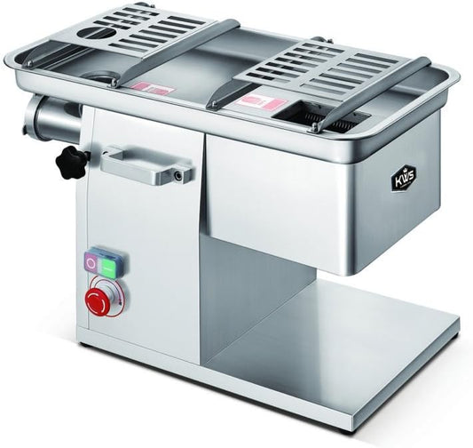 KWS JQ-58 Duo Function Commercial 1950W 2.6HP Electric 5mm Fresh Meat Cutter + Stainless Steel Meat Grinder All in One Grinding and Slicing Machine for Restaurant/Deli/ Butcher Shop