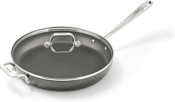 All-Clad HA1 Hard Anodized Nonstick Fry Pan 12 Inch Induction Oven Broiler Safe 500F, Lid Safe 350F Pots and Pans, Cookware Black