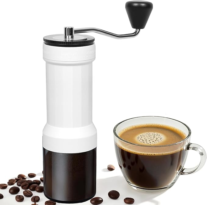 Mini Manual Coffee Grinder with 40 Adjustable Settings, Portable Hand Coffee Bean Mill with 30g Capacity, Conical Burr Coffee Grinder with Crank for Travel, Camping, Office, Espresso, Pour Over, etc