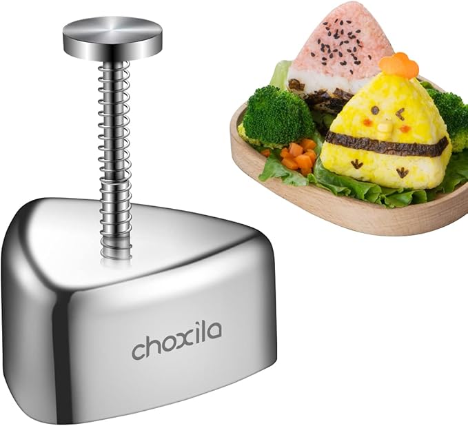 choxila Onigiri Mold, Stainless Steel Rice Ball Mold Sushi Maker, Classic Triangle Spam Musubi Mold for Kids Lunch Bento and Home DIY