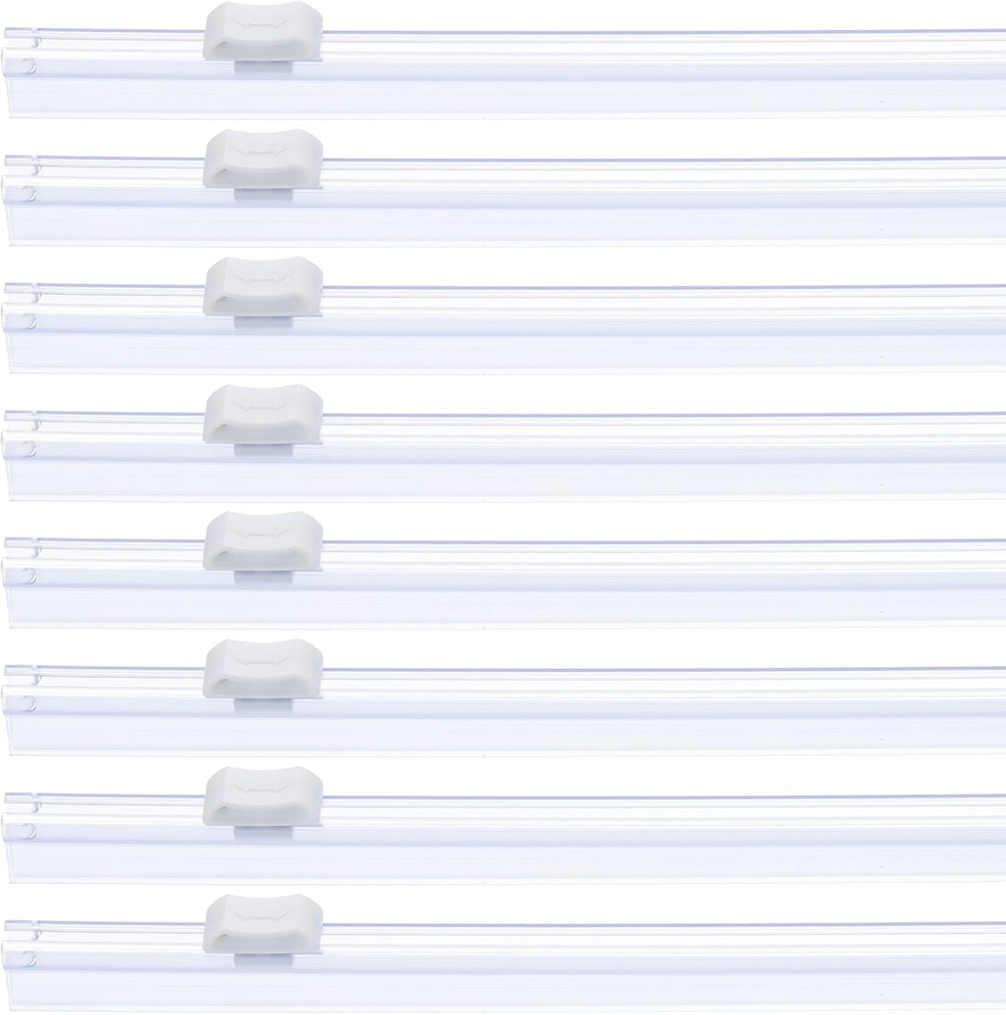 PATIKIL 8pcs Plastic Wrap Cutter, 19in Plastic Wrap Slide Cutter Snap Card Slot Installation Replacement for Aluminum Foil Wax Paper Parchment Paper Wrap Dispenser, White