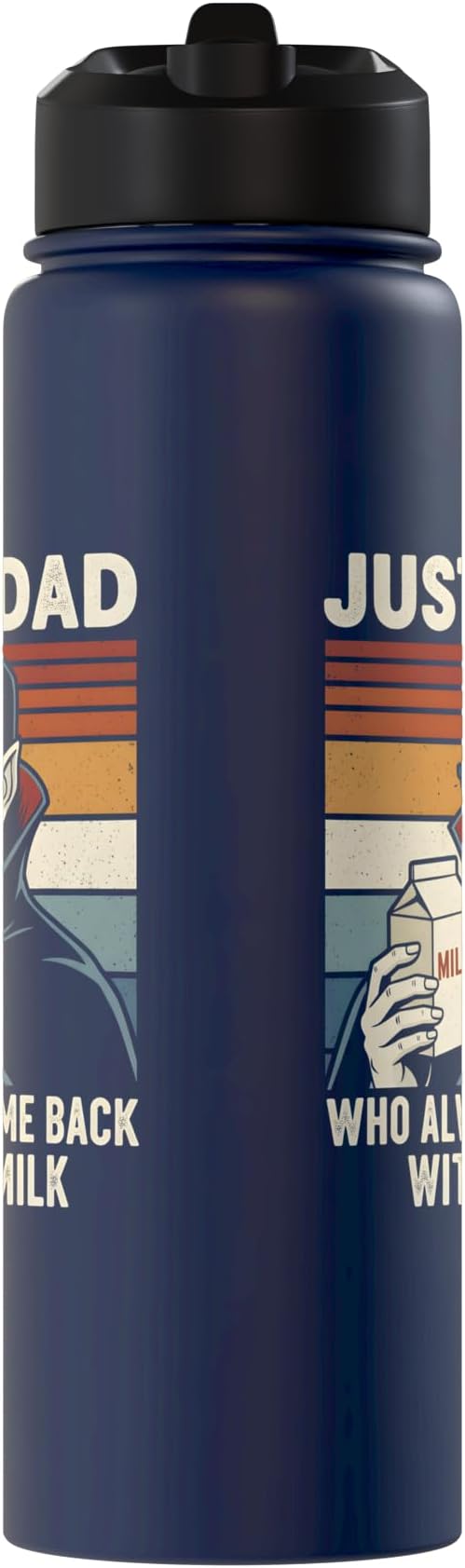 Vampire Dad Who Always Came Back With The Milk Retro Sunset Stainless Steel Insulated Water Bottle