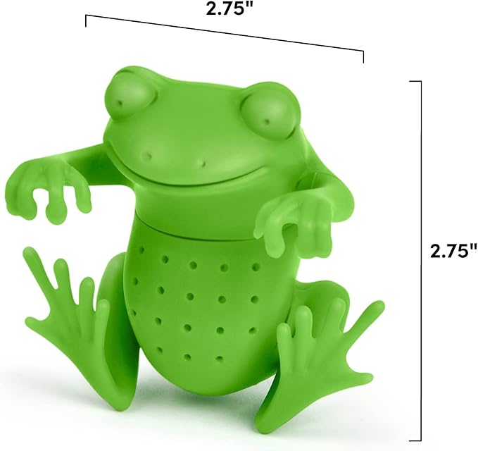 Genuine Fred, TEA FROG, Frog Reusable Silicone Tea Infuser, Green, Fun Gift for Tea Lovers, Clever Kitchen Gadget