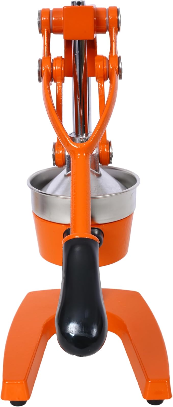 Cast Iron Citrus Juicer, Extra-Large Commercial Grade Manual Hand Press, Heavy Duty Countertop Squeezer for Fresh Orange Juice (Orange)