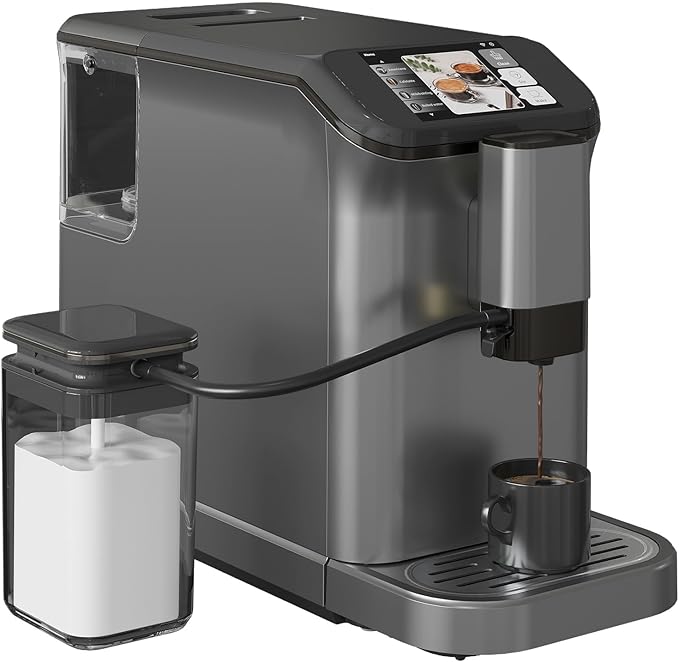All-In-One Espresso Machine and 20 Bar Espresso With Machine Self-Cleaning and Milk Frother, One-Touch LCD BaristaGrade Coffee Maker Machines for Home