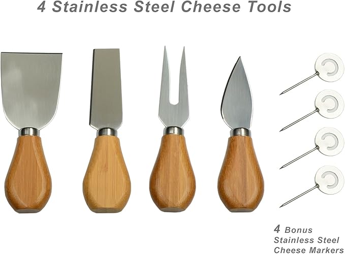 NCAA Illinois University Officially Licensed Fighting Illini Bamboo Cheese/Charcuterie Board with Ceramic Bowl, Knife Set & cheese Markers