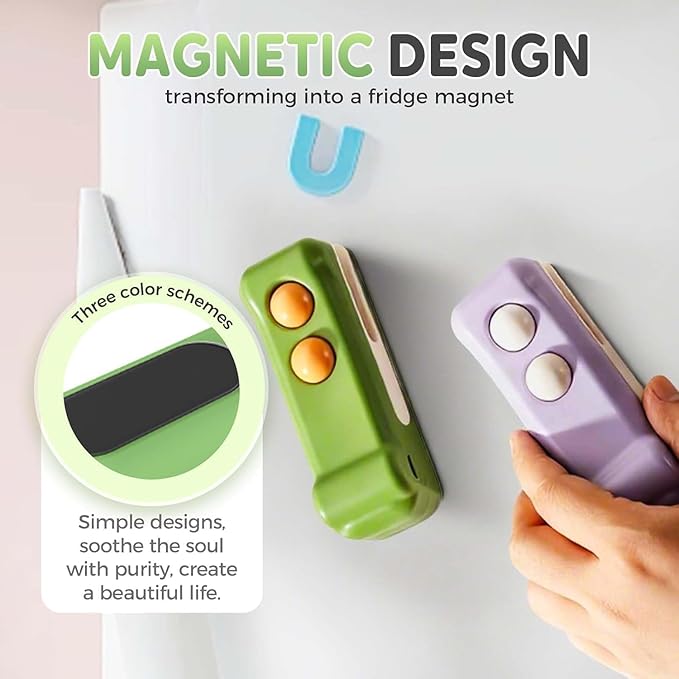 2-in-1 Mini Bag Sealer and Cutter, Rechargeable Handheld Food Storage Sealer with Magnet, Portable Crocodile Design for Chips and Snacks, Kitchen Storage Solution (Green)