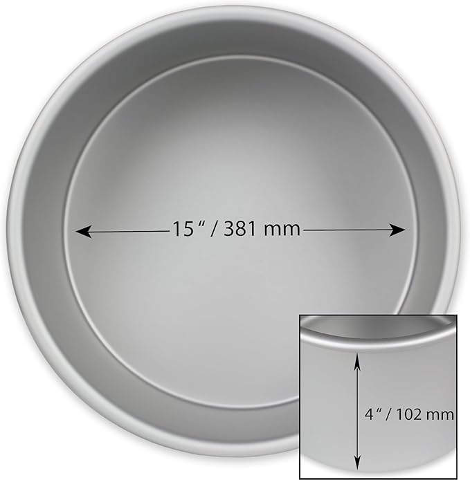 PME Professional Aluminum Round Baking Pan - 15 x 4in