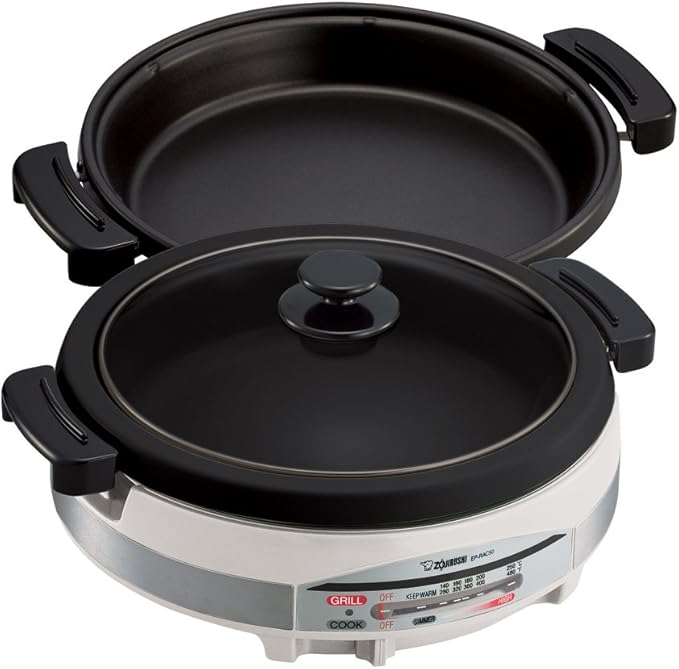 Zojirushi EP-RAC50 Gourmet d'Expert 1350-Watt Electric Skillet & Nishiki Medium Grain Rice, 80 Ounce