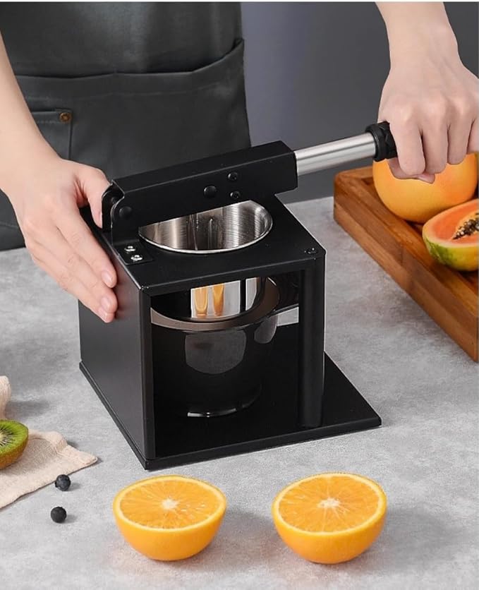 Manual Citrus Juicer Stainless Steel Hand Press Juicer with Lever, Heavy Duty Lemon Orange Squeezer with Dual Filters for Lemon, Orange, Lime, Grapefruit, Kitchen Fruit Juicer Tool