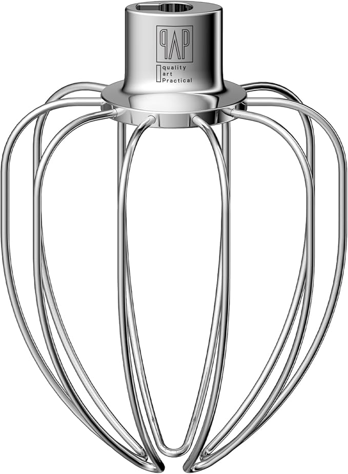 Heavy Duty Whisk Attachment for KitchenAid Bowl-Lift Stand Mixers- Extra Thick Stainless Steel Wire Whip for Fast Whipping, Perfect for Large Batches, Dishwasher Safe