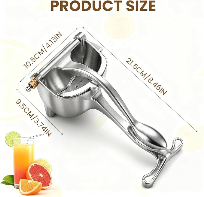 Hand Juicer Squeezer - Aluminum Alloy Fresh Fruit Juice Extractor, Fruit Juice Handheld Press Squeezer with Seed Filter, Heavy Duty Manual Hand Press Juicer for Citrus and Other Fruits (1PC)