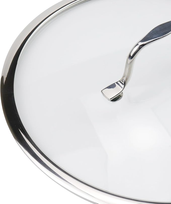 HEVSTIL 11.5 Inch Tempered Glass Lid for Frying Pan with Stainless Steel Handle - Vented Skillet Cover
