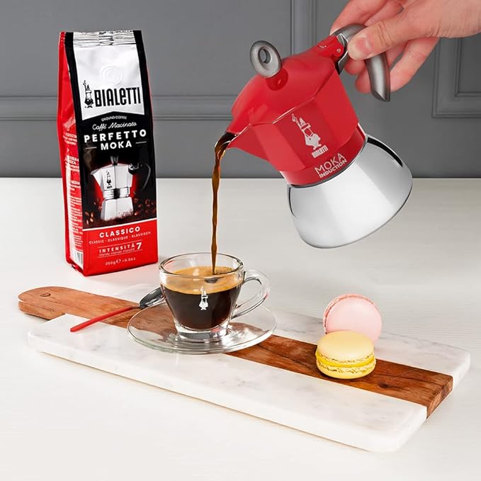 Bialetti - Moka Induction, Moka Pot, Suitable for all Types of Hobs, 2 Cups Espresso (2.8 Oz), Red