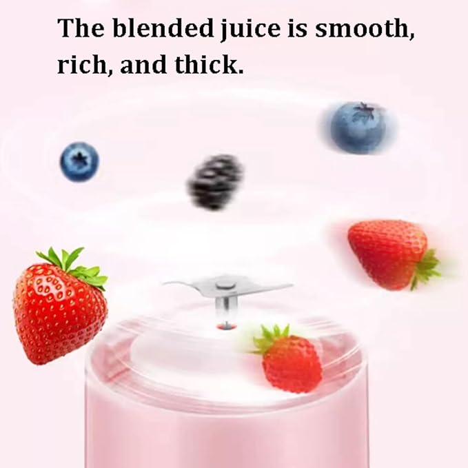 Plastic Portable Blender 4 Blade Personal Juicer USB-C Rechargeable For Shakes And Smoothies Juice 500 Ml / 11.9 Oz(2pcs)