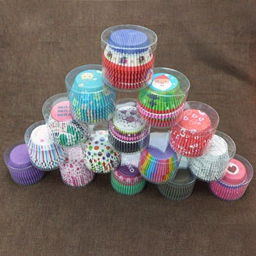 500 Packs Random Colorful Premium Greaseproof Cupcake Liners No Muffin Pan Needed Cupcakes
