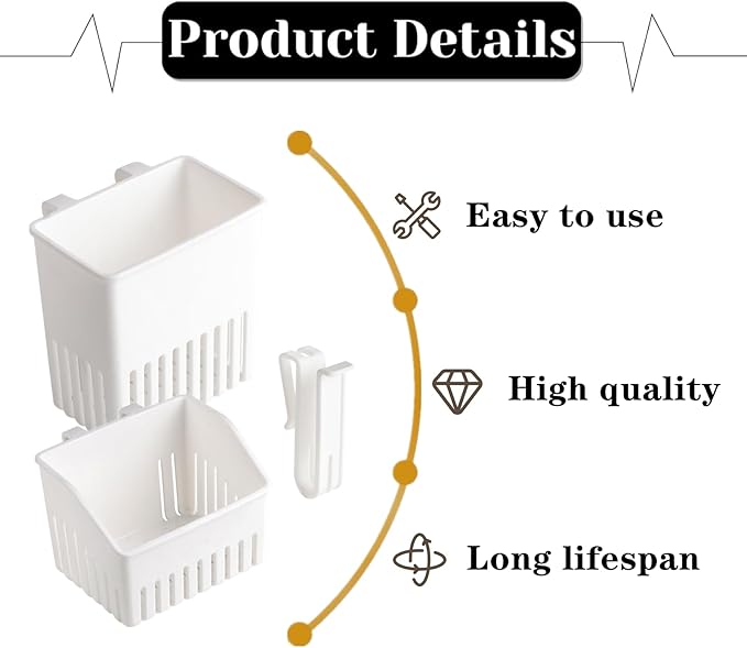 3 Pcs Utensil Drying Rack Universal Cup Silverware Utensil Drying Holder Basket for Home Kitchen, White
