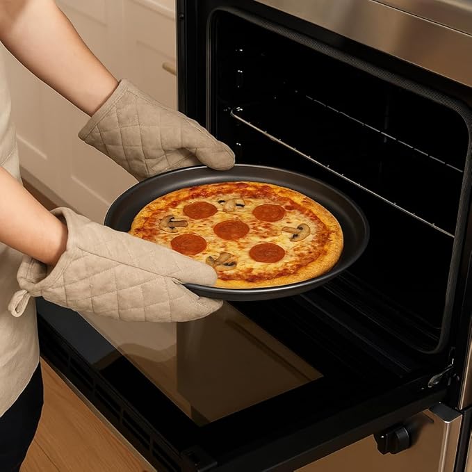 16-Inch Non-Stick Pizza Pan – Large Round Carbon Steel Bakeware for Crispy Crust – Oven-Safe, Easy-Clean Pizza Tray – Ideal for Frozen, Homemade, Flatbread & Thin Crust Pizzas