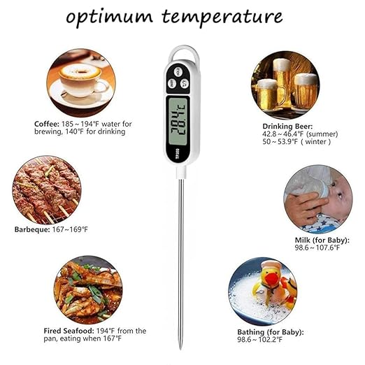 1/3pcs Candy Thermometer Digital Instant Read for Meat Kitchen Cooking Food Oil Deep Fry BBQ Grill Smoker (6, 9.4in)