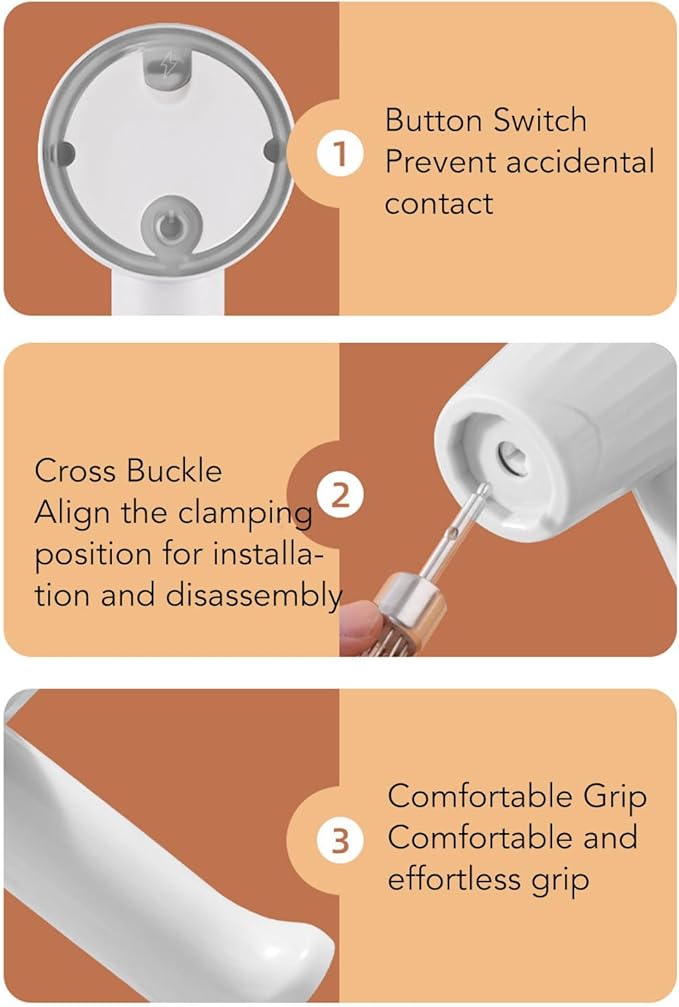 3 Speed Electric Hand Mixer, Whisk Beaters, Portable Whisk Milk Foam Maker, Handheld Electric Mixer with Chopper for Home