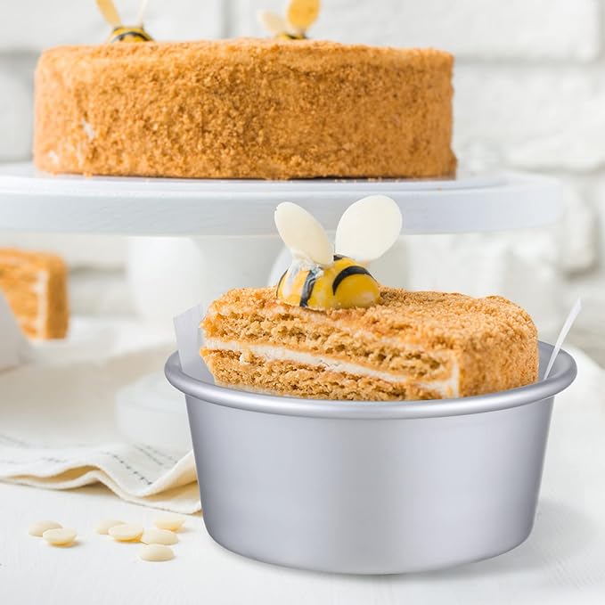 LIFKOME Detachable Bottom Round Cake Molds Baking Liners Included Set of Round Cake Pans for Home Professional Use