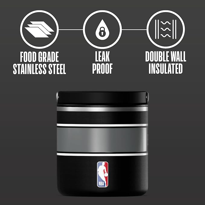 Hydrapeak x NBA Officially Licensed Brooklyn Nets 25oz Stainless Steel Vacuum Insulated Thermos Food Jar with Handle, Wide Mouth Leak-Proof Soup Thermos for Adults, 10 Hours Hot and 16 Hours Cold