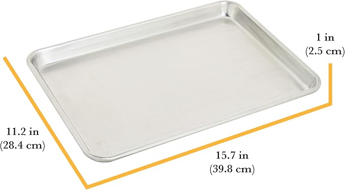 Chigcago Metallic Recyled Aluminum Medium 10x15 Baking Sheet, Made From Recylced Aluminum, Perfect For Roasting Vegetables, Baking Cookies, Making One Sheet Meals (Pack of 2)