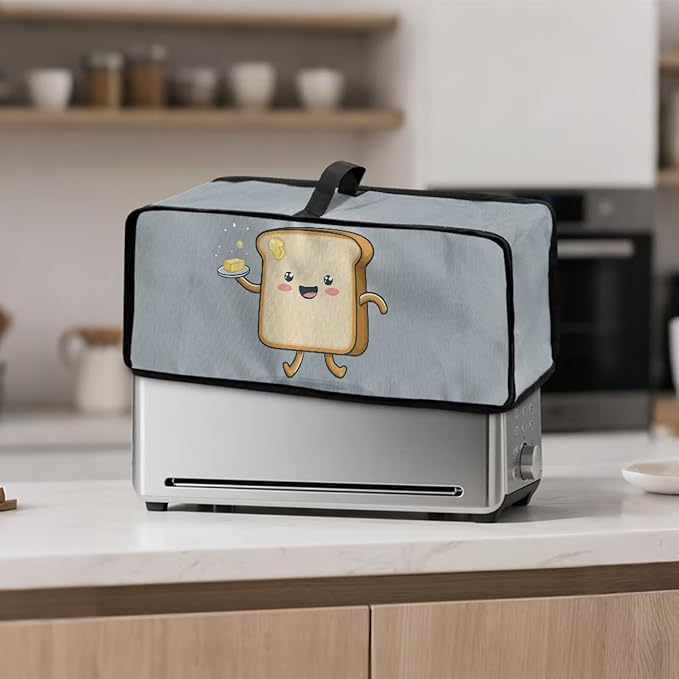 Bread Fabric Toaster Cover 2 Slice Anti-sputtering Slim Toaster Cover Dust Proof Washable Kitchen Appliance Covers for Women, Anti Fingerprint Protection