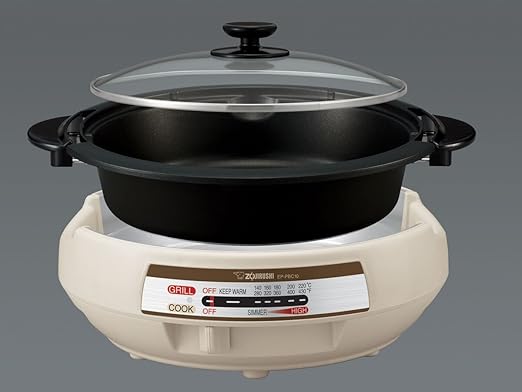 Zojirushi EP-PBC10 Gourmet d'Expert Electric Skillet & NS-LGC05XB Micom Rice Cooker & Warmer, 3-Cups (uncooked), Stainless Black