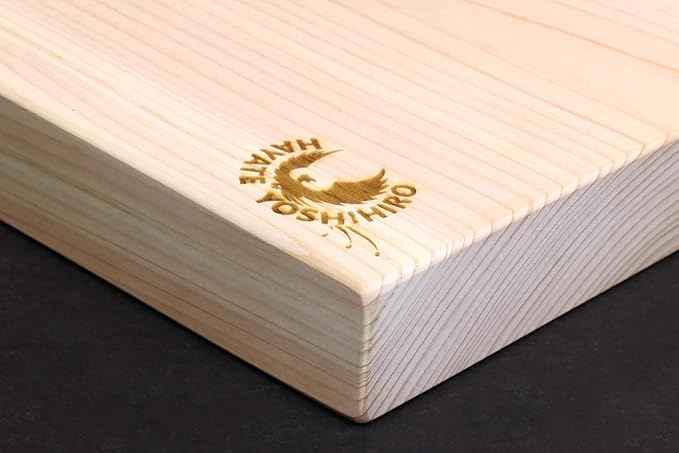 Yoshihiro Japanese Hinoki Cypress Natural One-Piece Wooden Professional Grade Cutting Board - Made in Japan (Large)
