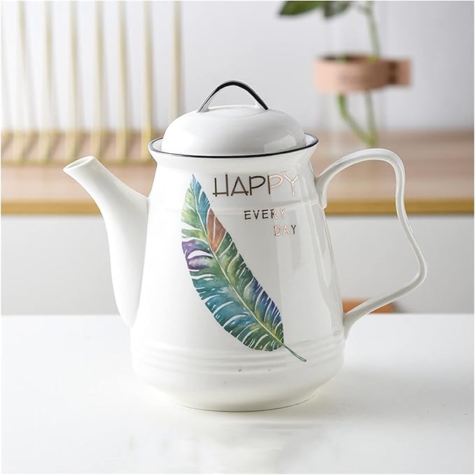 GRFIT Carafe Ceramic Cold Kettle with Handle Large Capacity Filter Teapot Teapot Home High Temperature Resistant Pitcher with Lid (170g) Water Pitcher (Color : F)