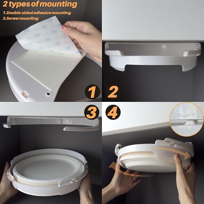 Paper Plate Dispenser Just for 10-1/16 inches Paper Plates, Under Cabinet Papers Plates Holder, can be Taken up and Down, Suitable for RV Travel and use for Under Kitchen cabinets